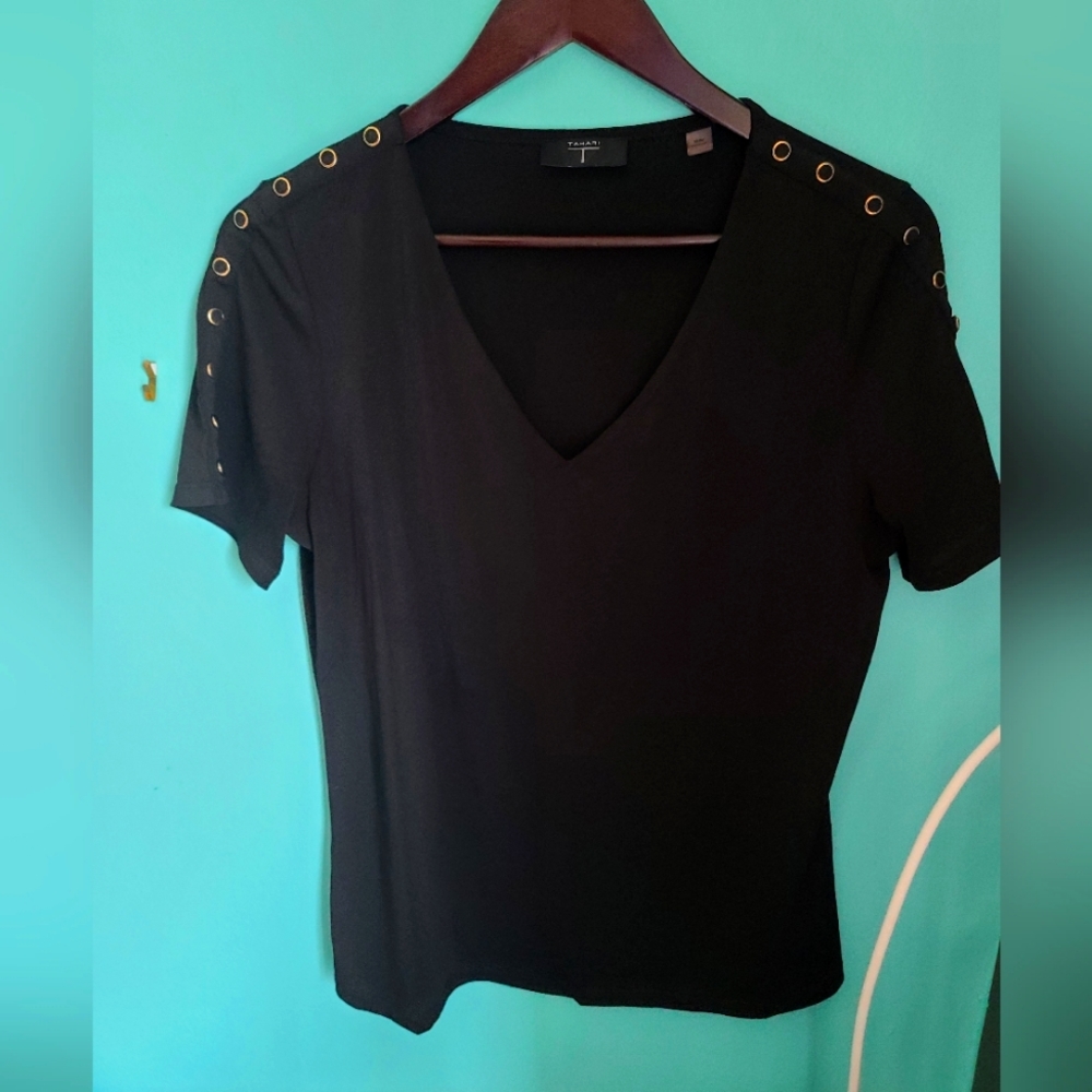 Womens black stud top